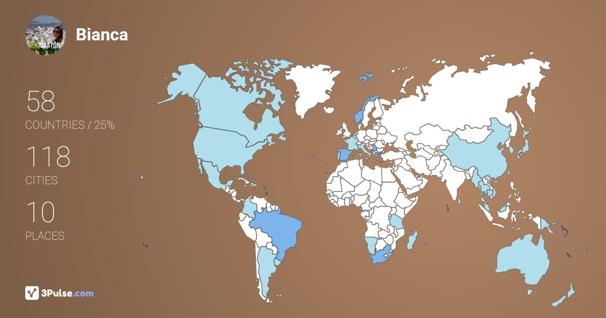 Bianca Caroline's Travel Map Image