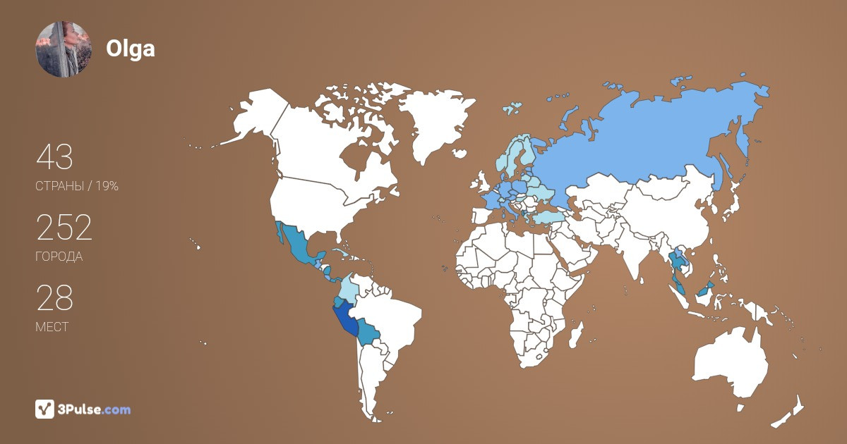 Olga Krutova's Travel Map Image