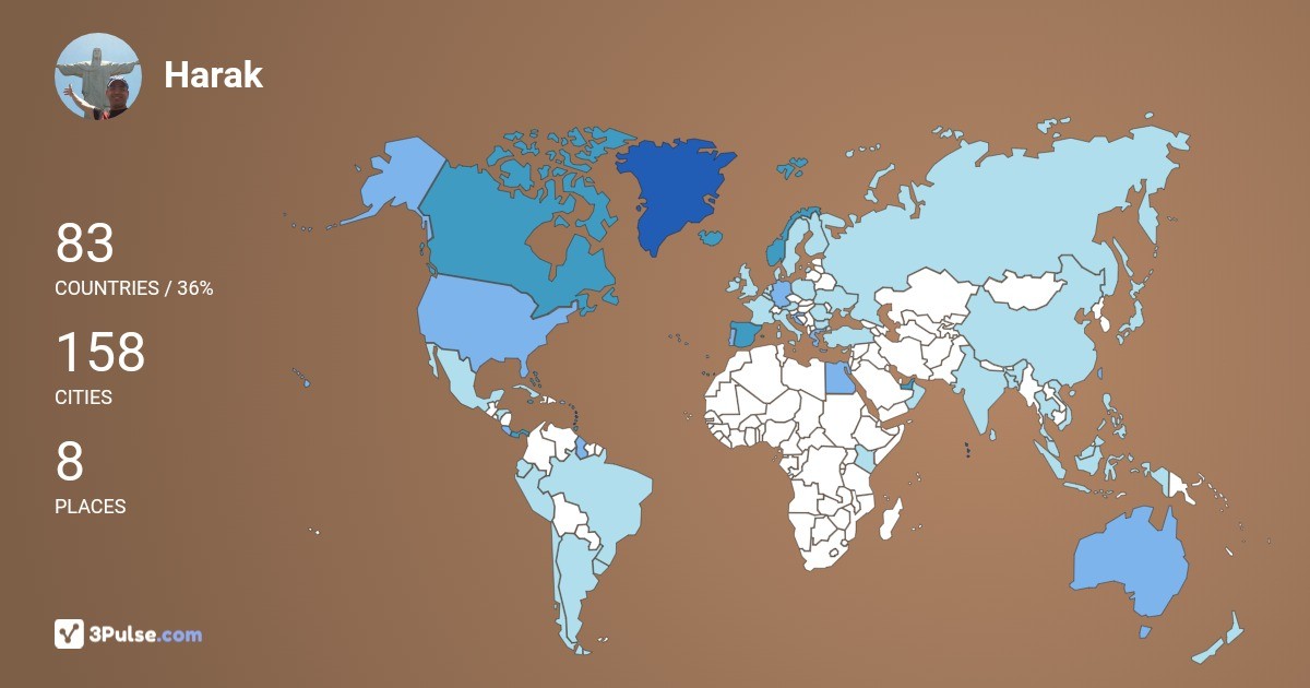 Harak Bhatt's Travel Map Image