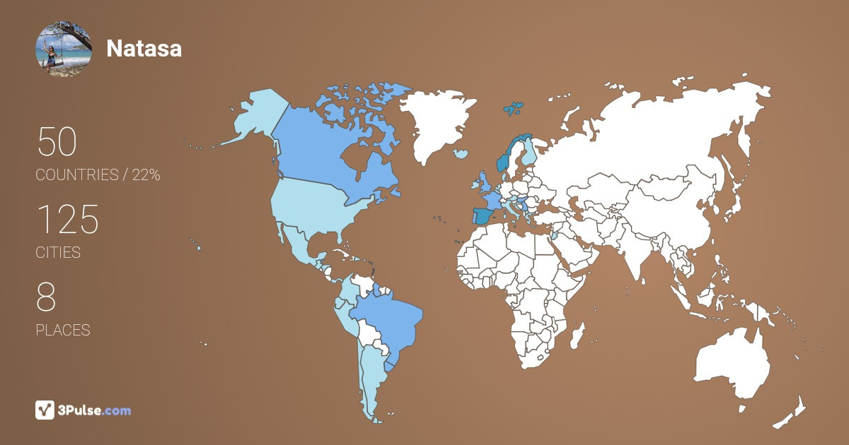 Natasa Stojiljkovic's Travel Map Image
