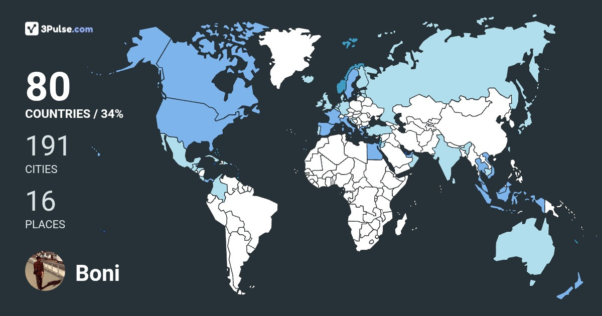 Boni Marhaendra's Travel Map Image