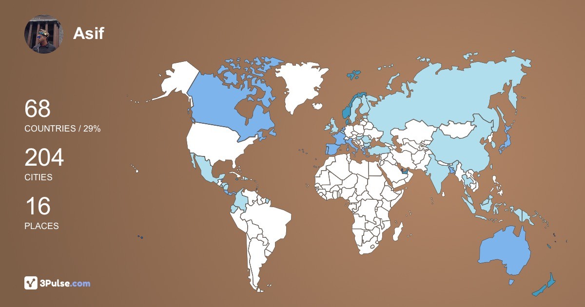 Asif Shemle's Travel Map Image