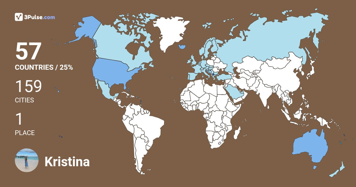 Kristina Stojcheva's Travel Map Image