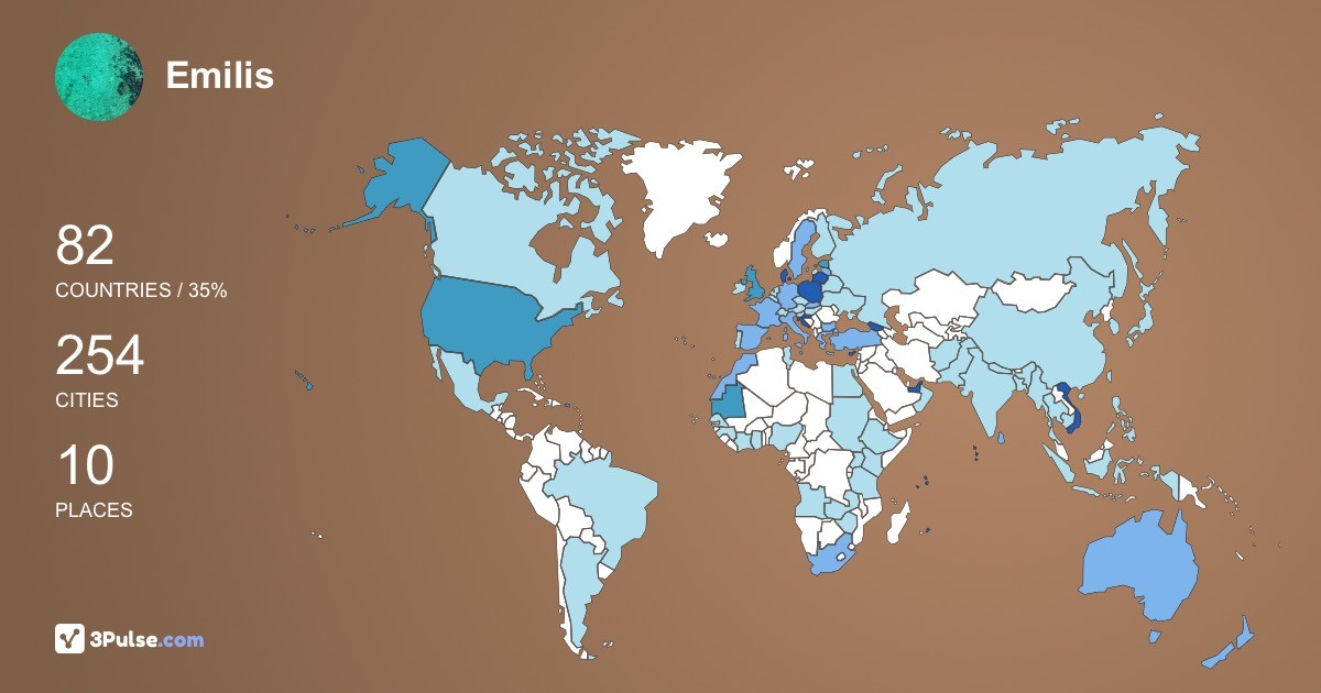 Изображение Карты путешествий Emilis Liub