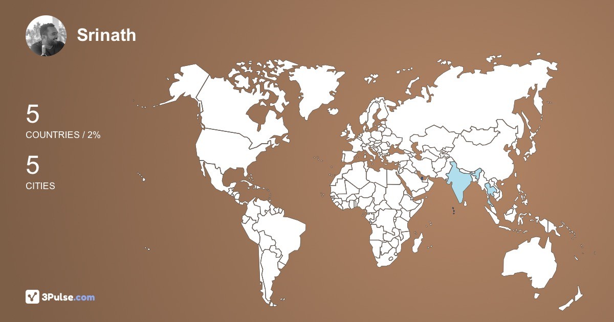 Srinath Dissanayake's Travel Map Image