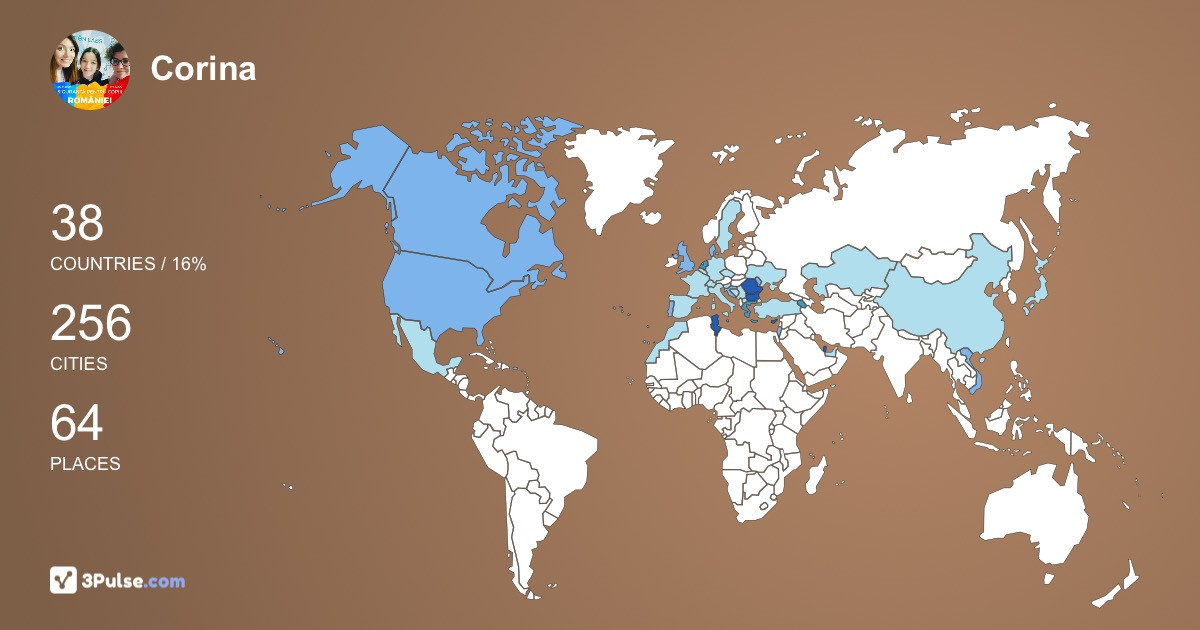 Corina Forascu's Travel Map Image