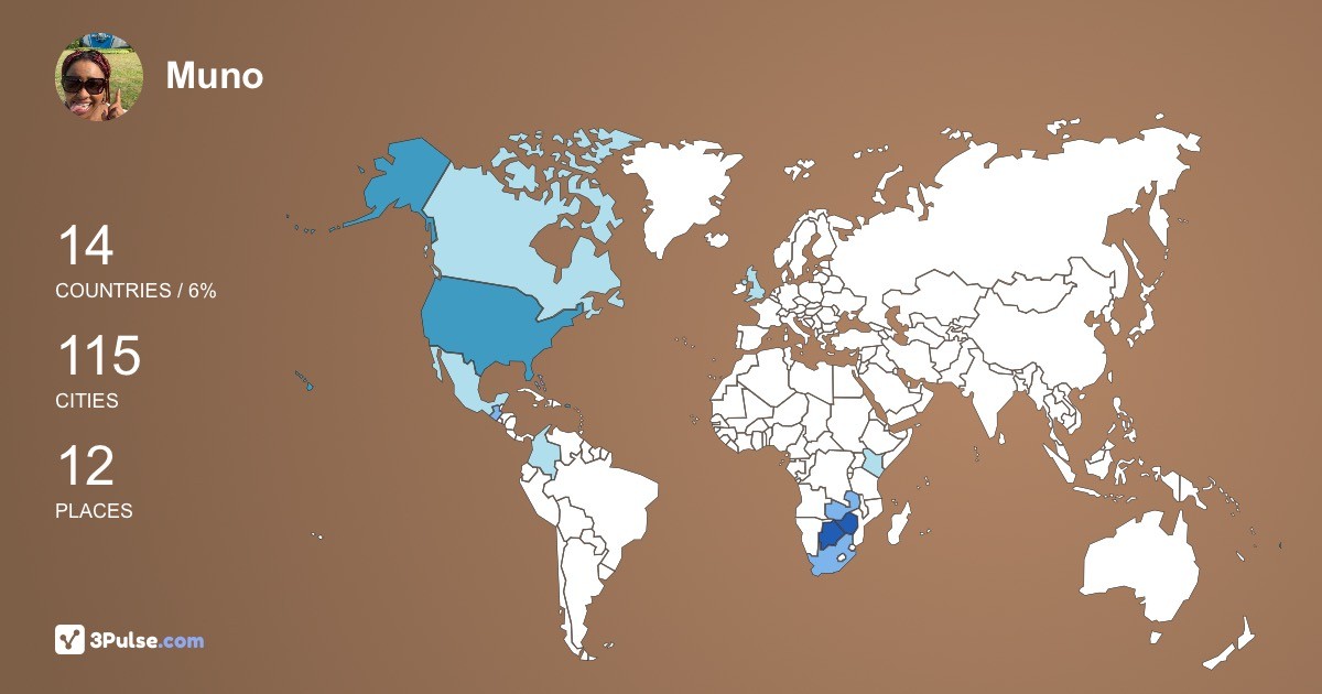 Muno Matoushaya's Travel Map Image