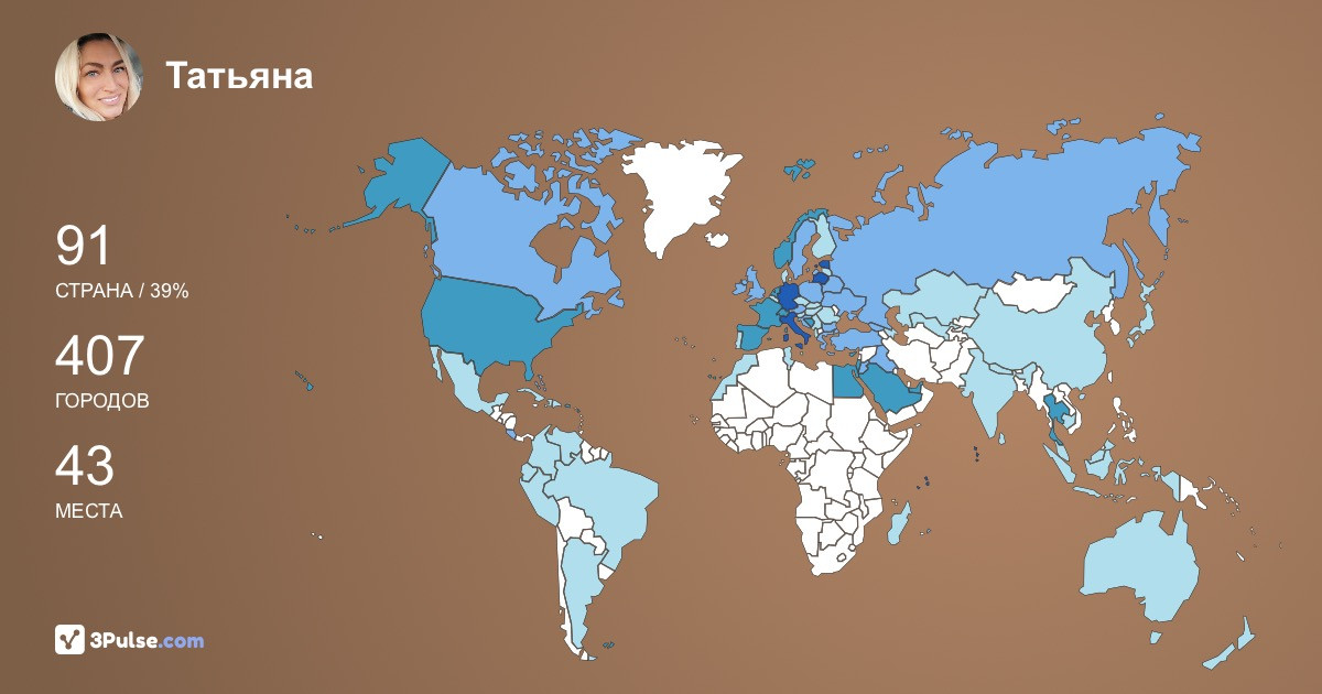 Татьяна Голубева's Travel Map Image