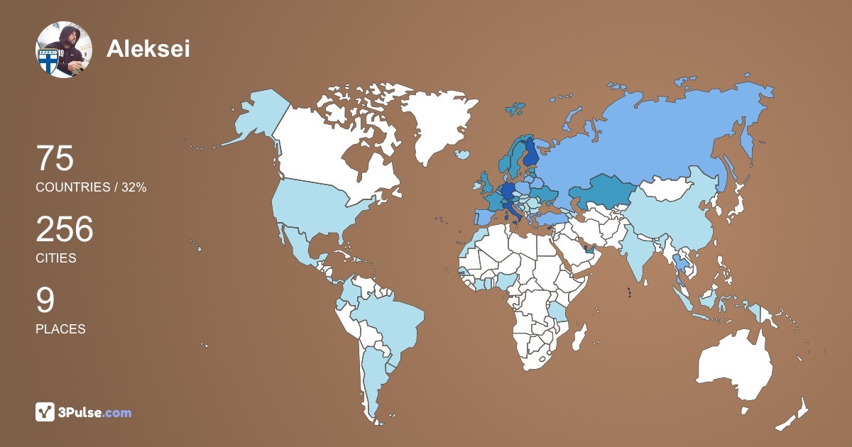 Aleksei Eremenko's Travel Map Image