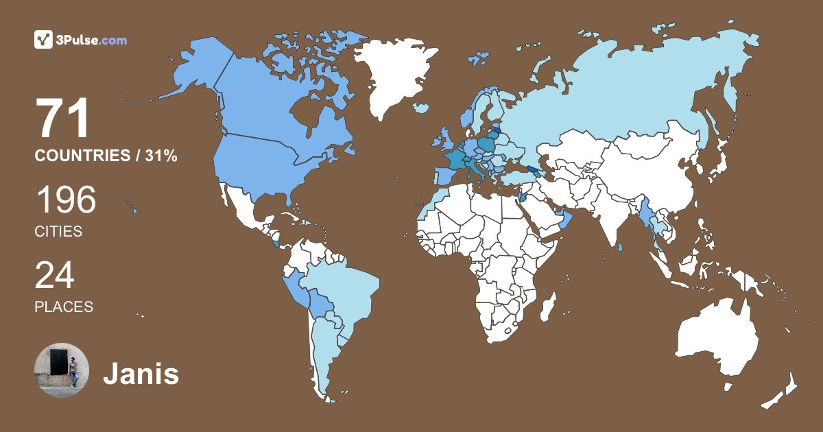 Изображение Карты путешествий Janis Rajeckis