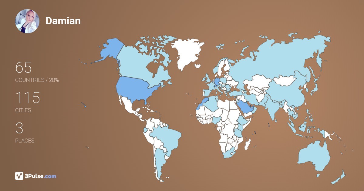 Damian Iulia's Travel Map Image