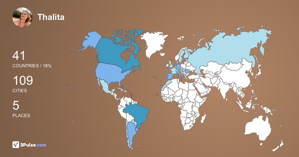 Изображение Карты путешествий Thalita Zaia