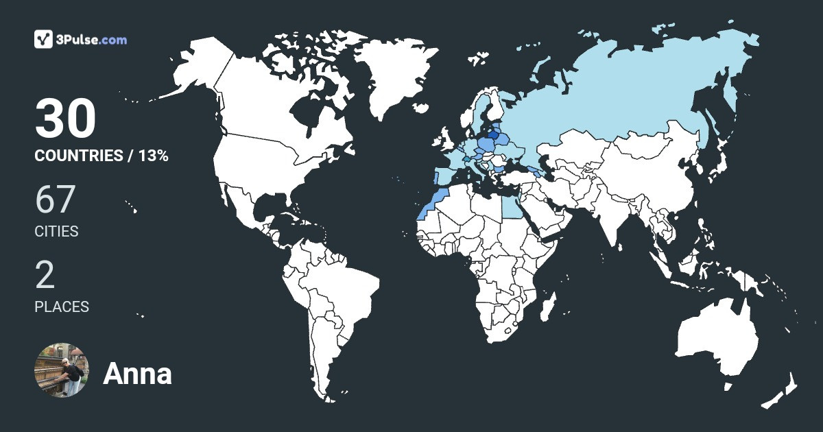 Anna Bogdanowicz's Travel Map Image