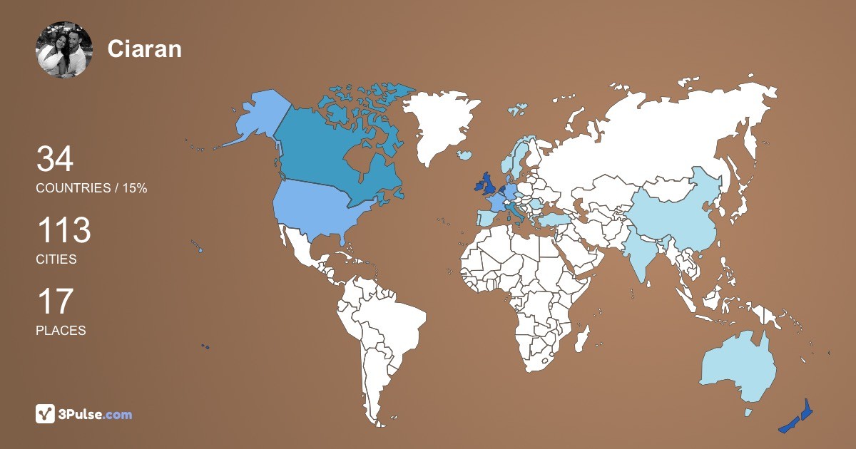 Изображение Карты путешествий Ciaran Hammond