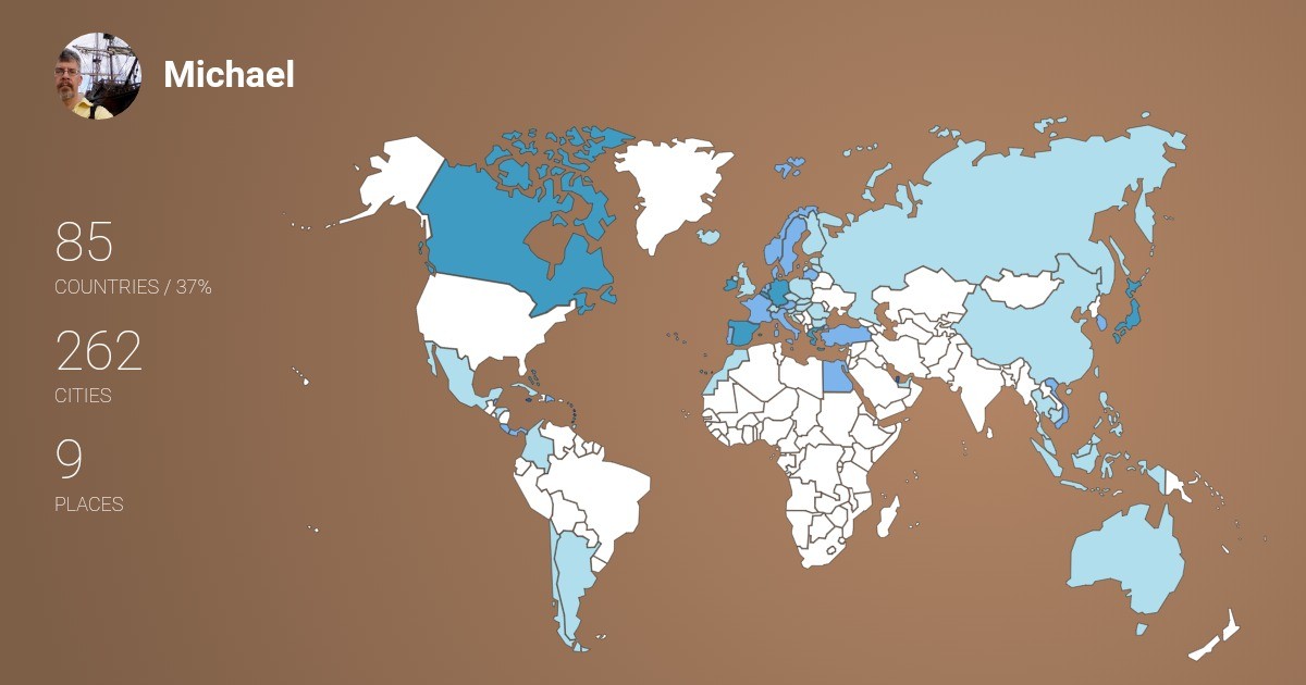 Michael Shay's Travel Map Image