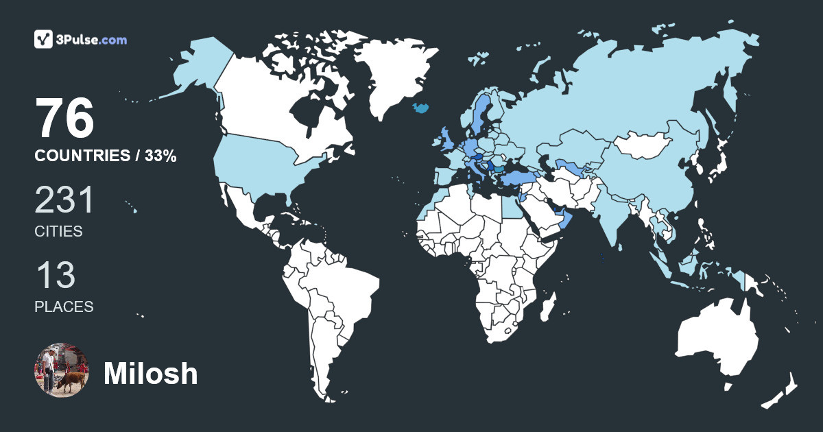 Milosh Krstic's Travel Map Image