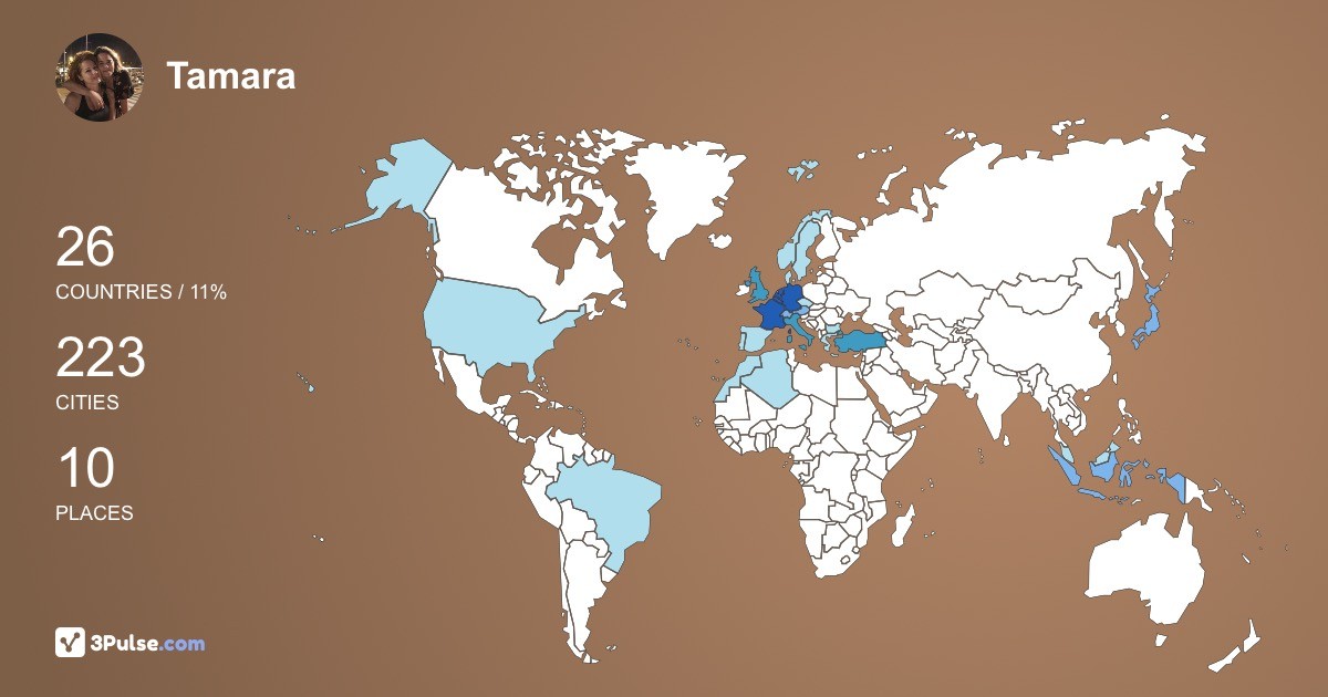Tamara Rosenfeld-Raab's Travel Map Image