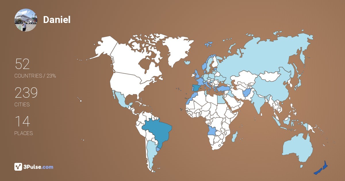 Daniel Oliveira's Travel Map Image