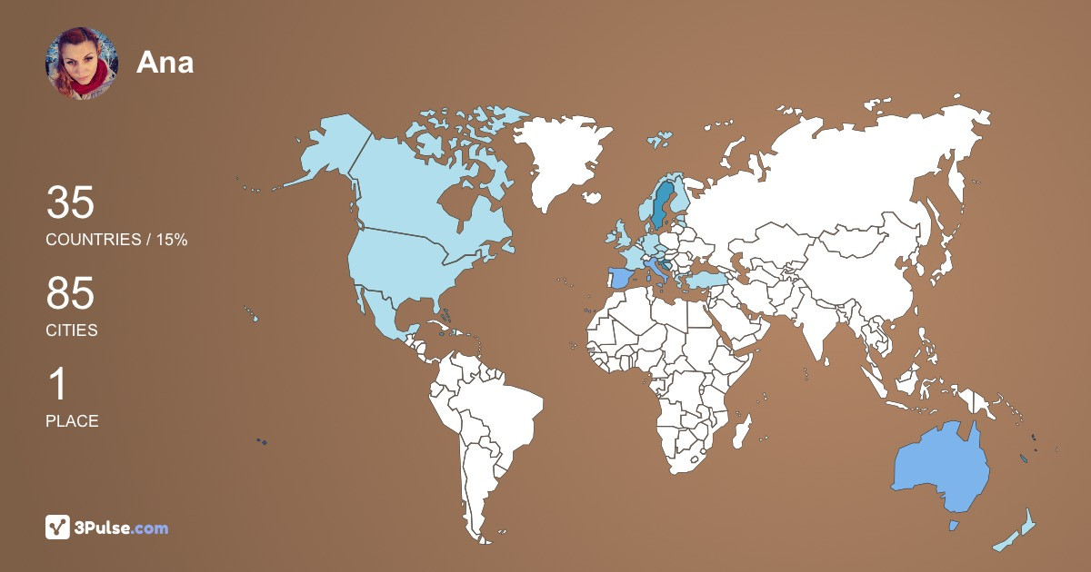Ana Oreb's Travel Map Image