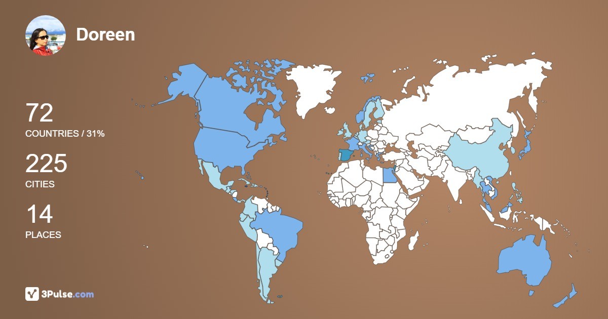 Doreen Buenaventura's Travel Map Image