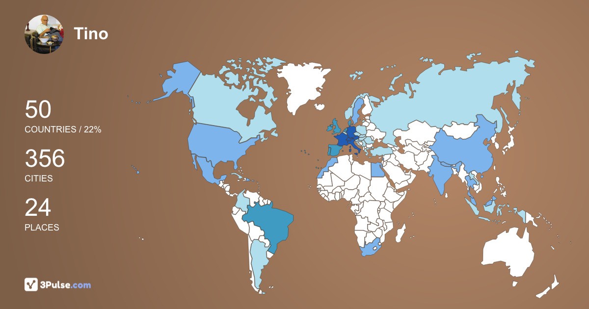 Tino Steinemann's Travel Map Image
