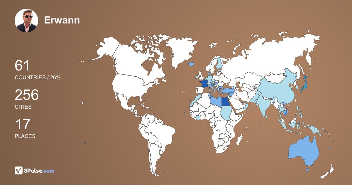 Erwann Le-Rouzic's Travel Map Image