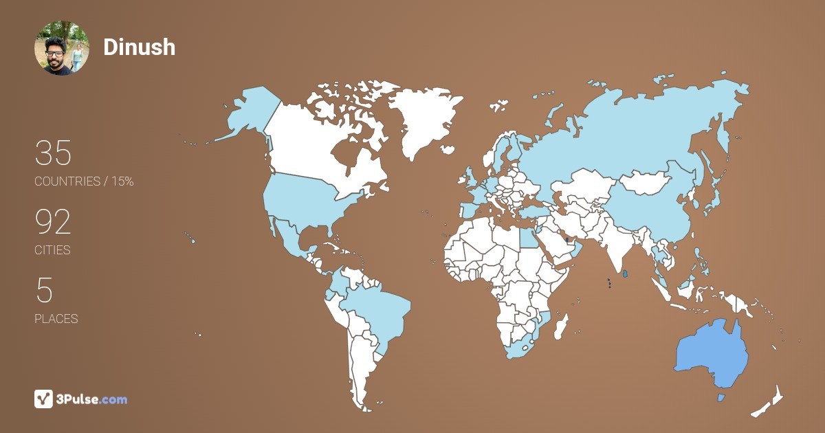 Изображение Карты путешествий Dinush Keerthirathna