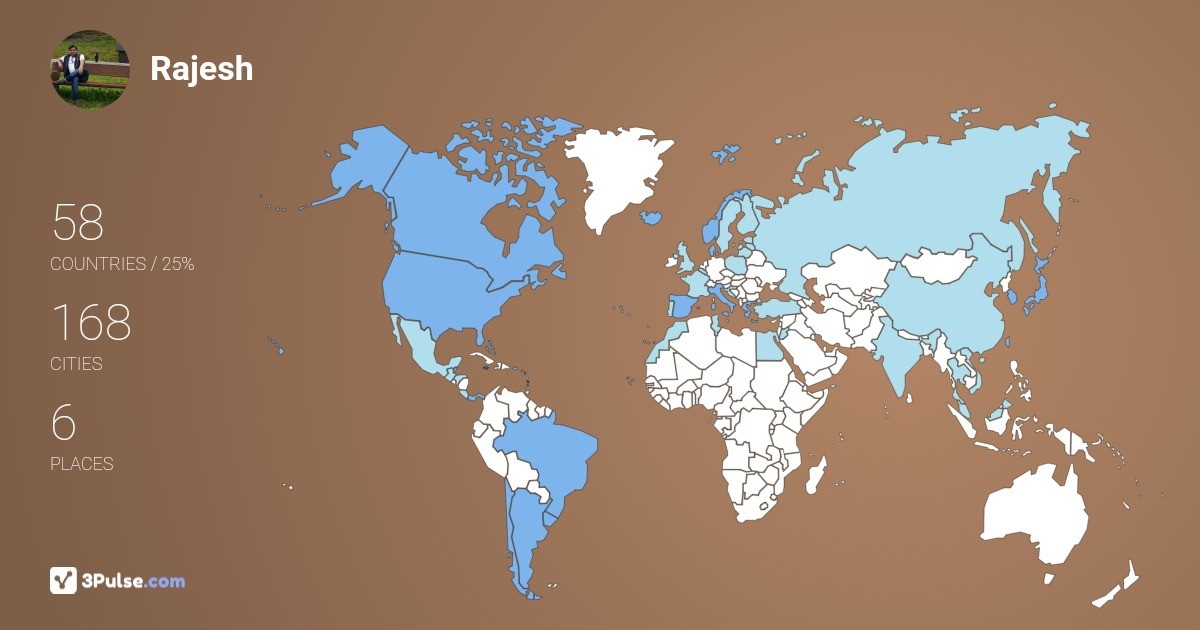 Rajesh Pithadia's Travel Map Image