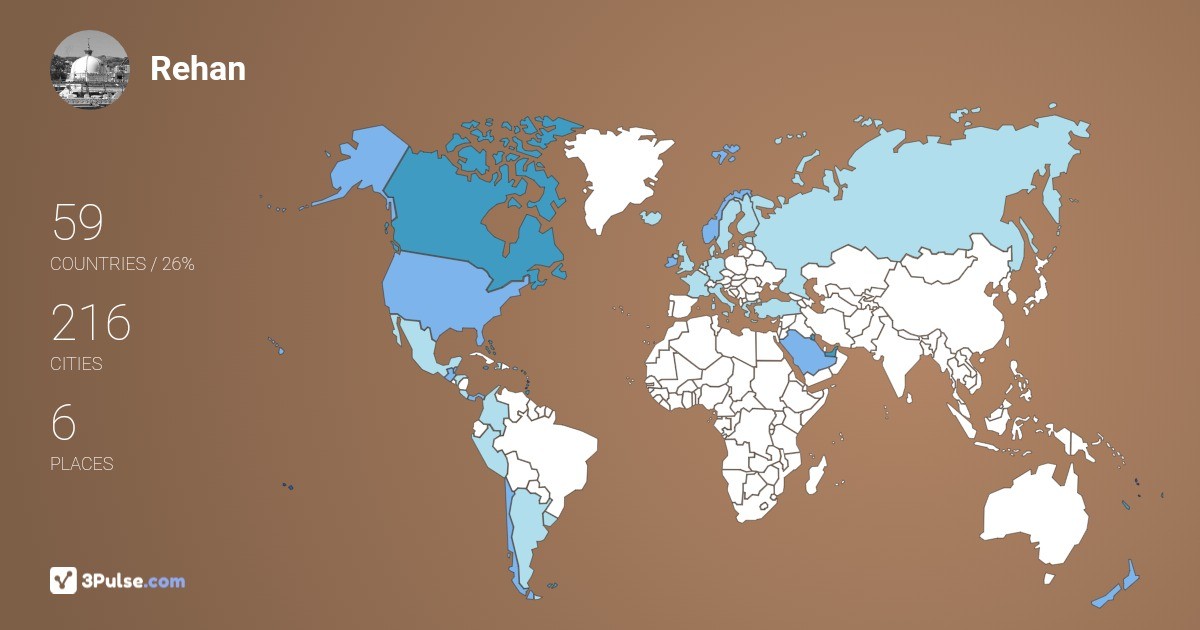 Rehan Shaikh's Travel Map Image