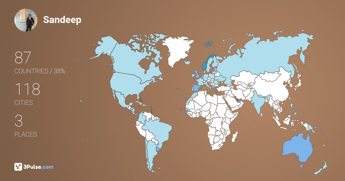 Sandeep Pyne's Travel Map Image
