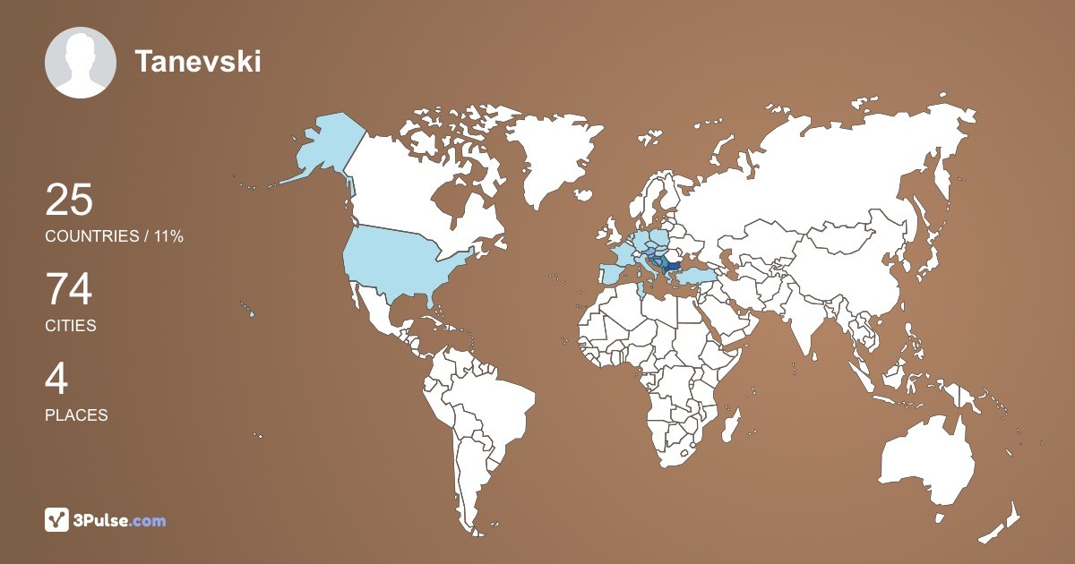 Изображение Карты путешествий Tanevski Stefan