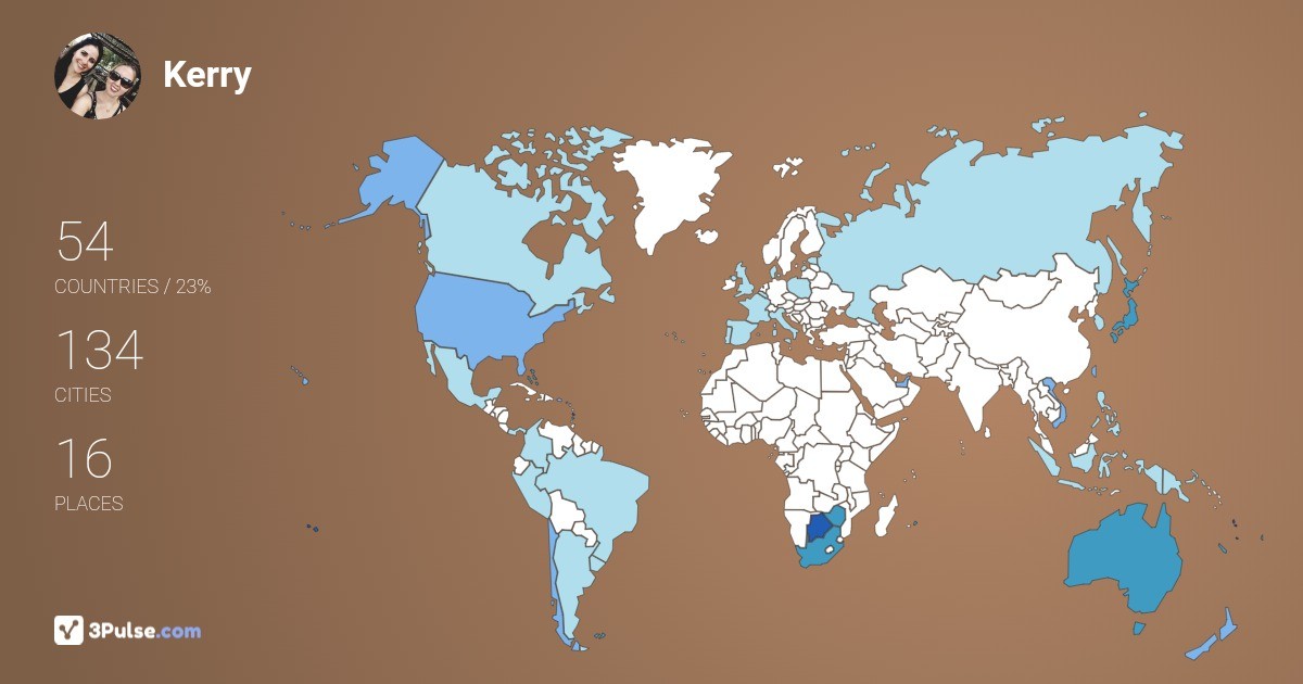 Kerry Jones's Travel Map Image