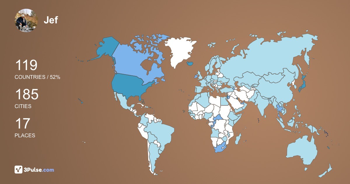 Jef Rafael's Travel Map Image