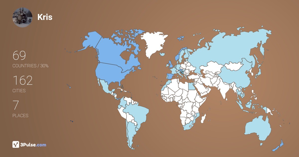 Kris Tina's Travel Map Image