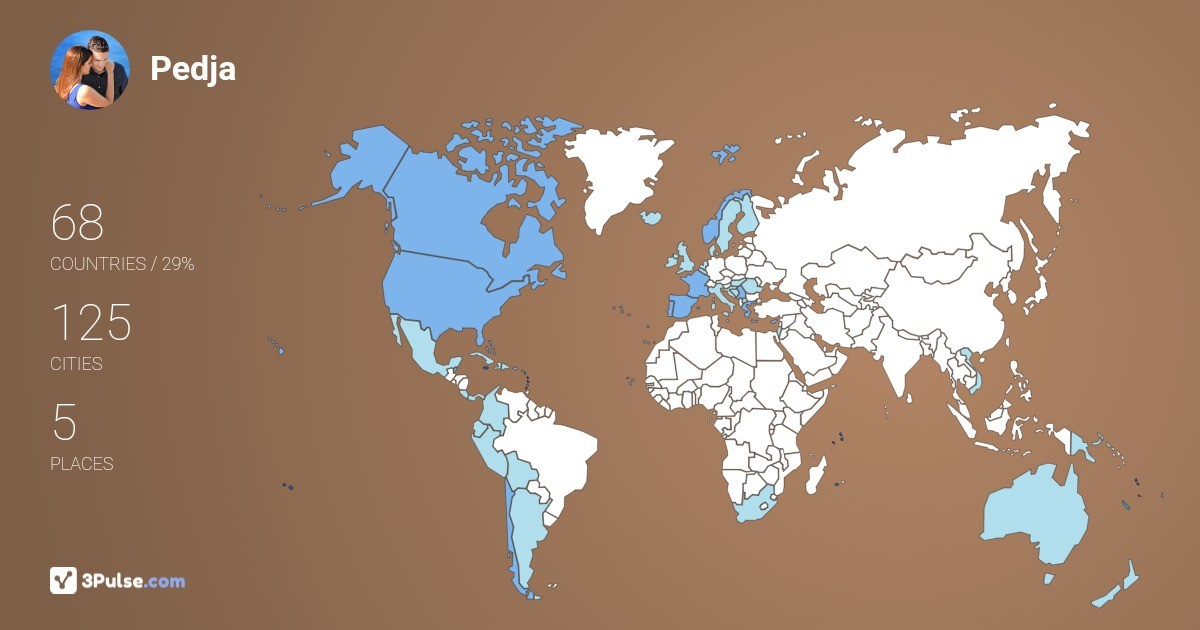 Pedja Dimitric's Travel Map Image
