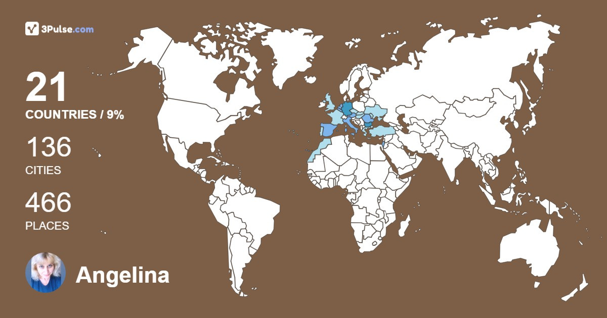 Angelina Ovcharova's Travel Map Image