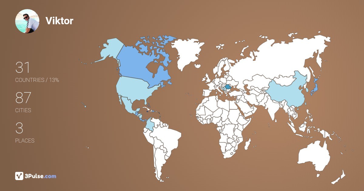 Viktor Fazlic's Travel Map Image