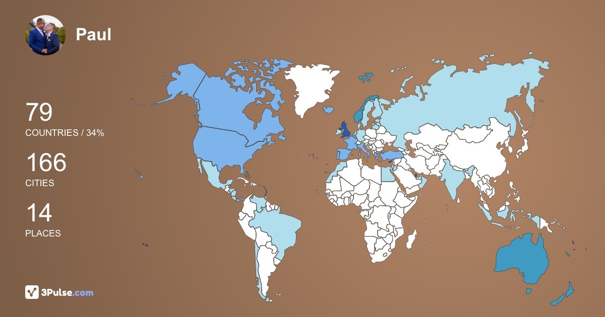 Paul Araujo-Chalmers's Travel Map Image