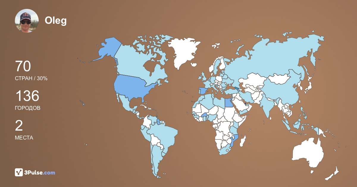 Oleg Fomenko's Travel Map Image