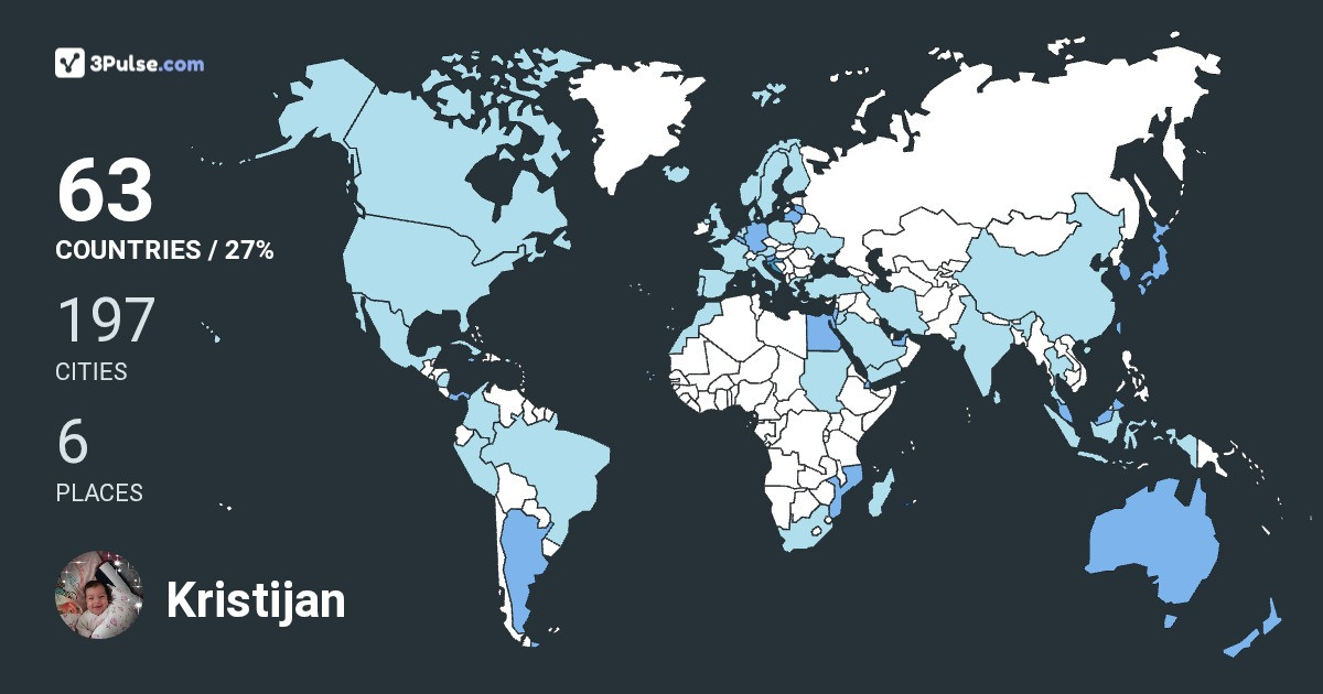 Kristijan Maras's Travel Map Image