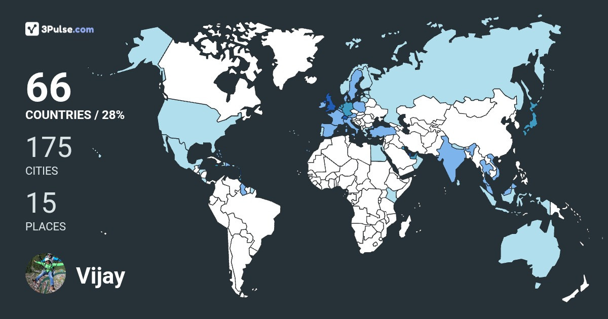 Vijay Mane's Travel Map Image