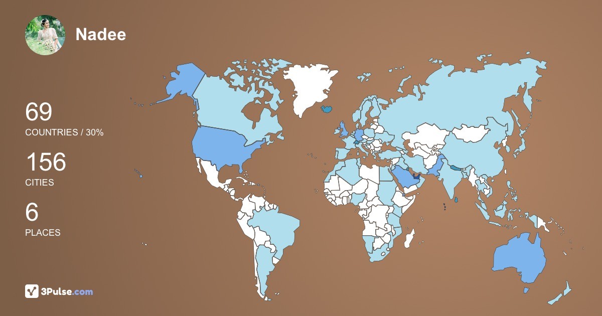 Nadee Aththanayake's Travel Map Image