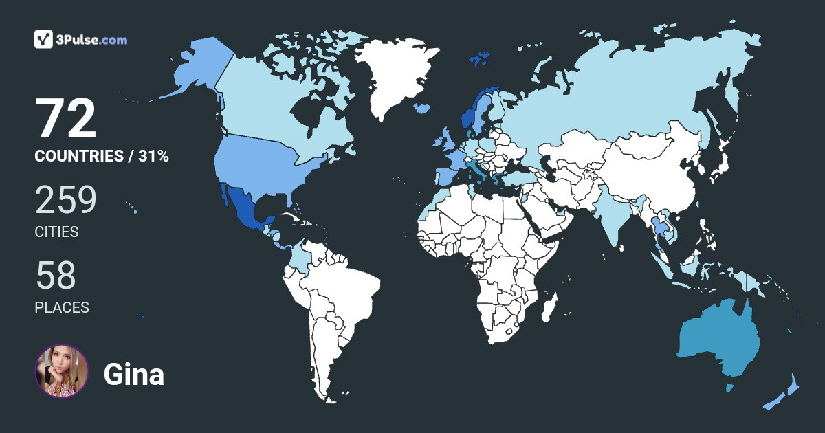 Gina Beckhar's Travel Map Image