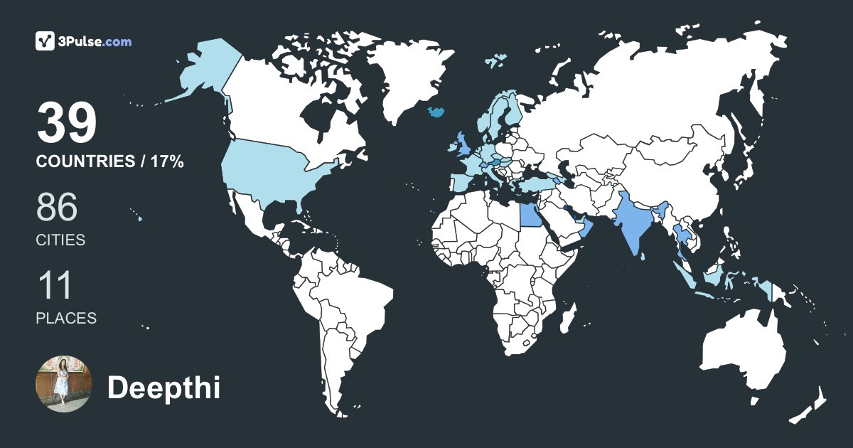 Deepthi Pullela's Travel Map Image