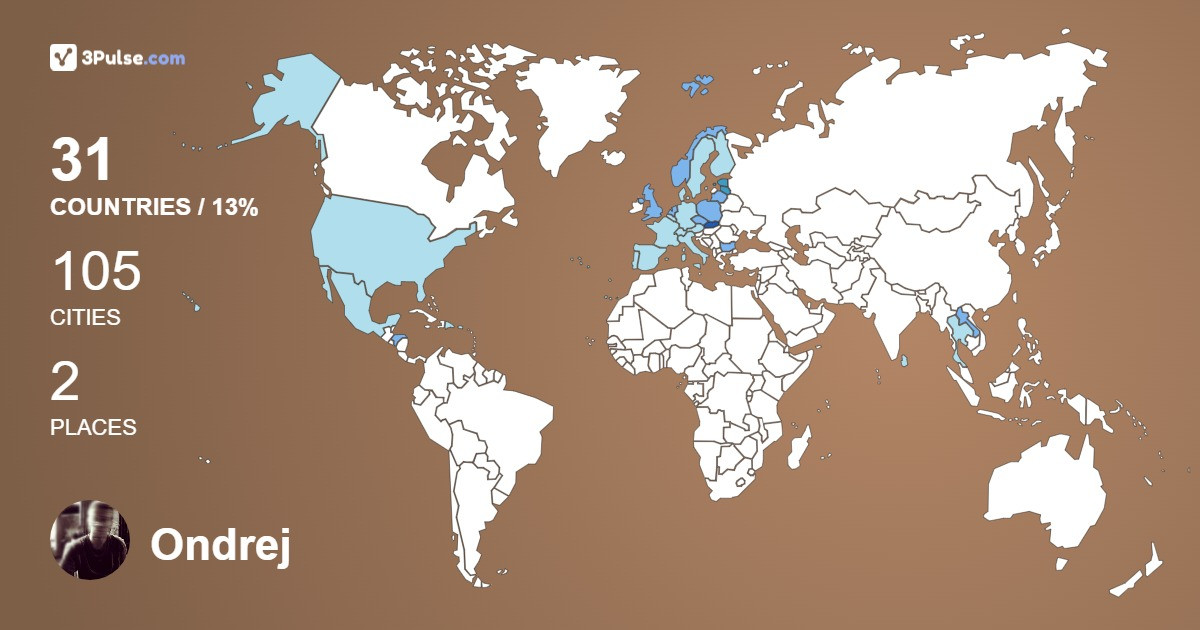 Ondrej Vesely's Travel Map Image