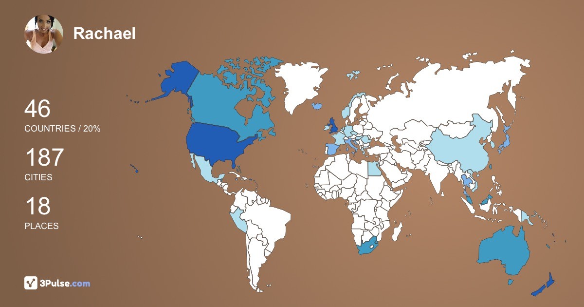 Rachael Guest's Travel Map Image