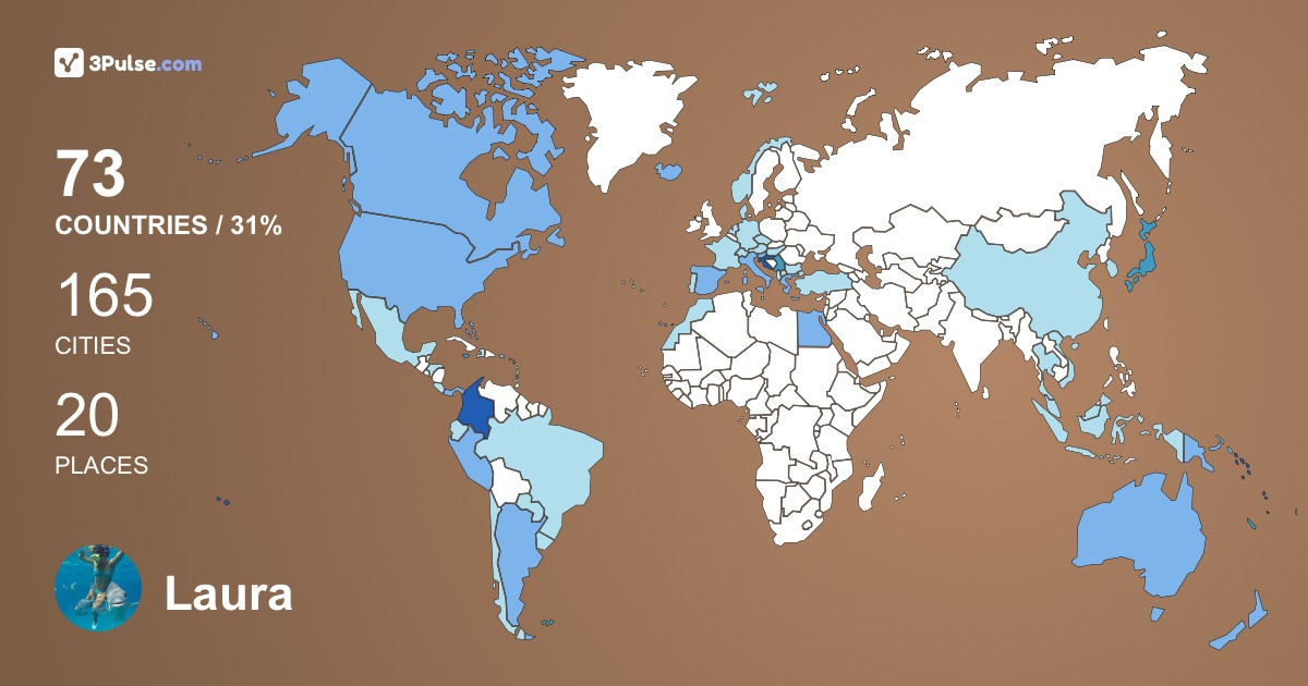 Laura Kosanovi's Travel Map Image