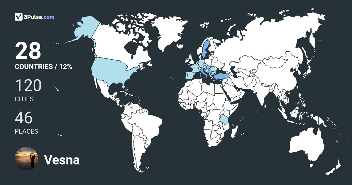 Vesna Bebi's Travel Map Image