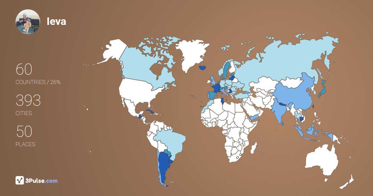 Ieva Ozola-Barrett's Travel Map Image