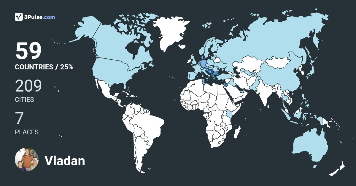 Vladan Ljubenov's Travel Map Image